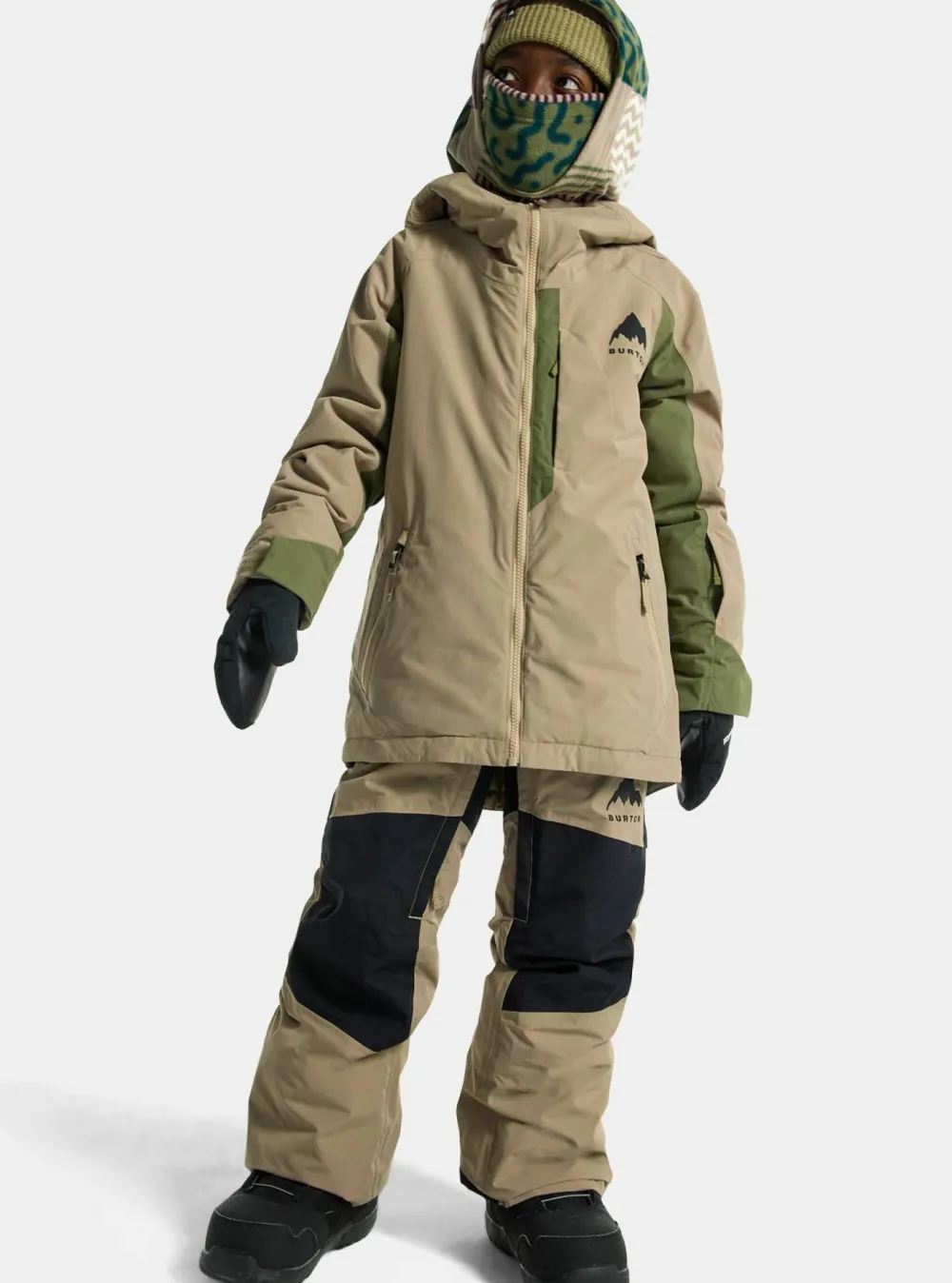 Burton Kids' Hillslope Jacket Summit Taupe/Forest Moss Hot