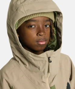 Burton Kids' Hillslope Jacket Summit Taupe/Forest Moss Hot