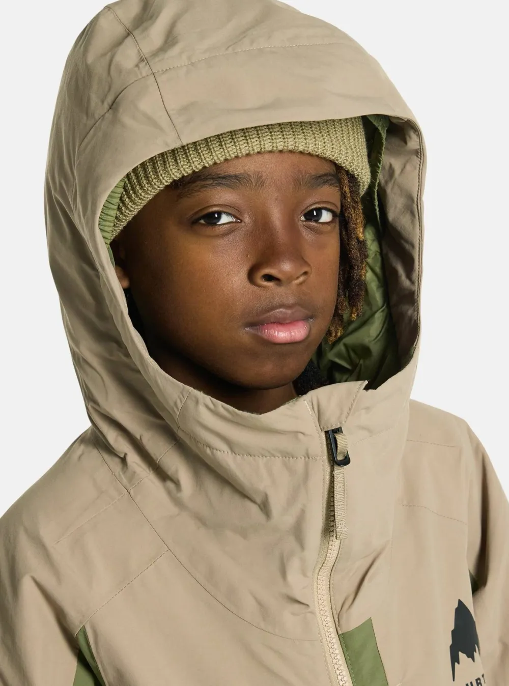 Burton Kids' Hillslope Jacket Summit Taupe/Forest Moss Hot