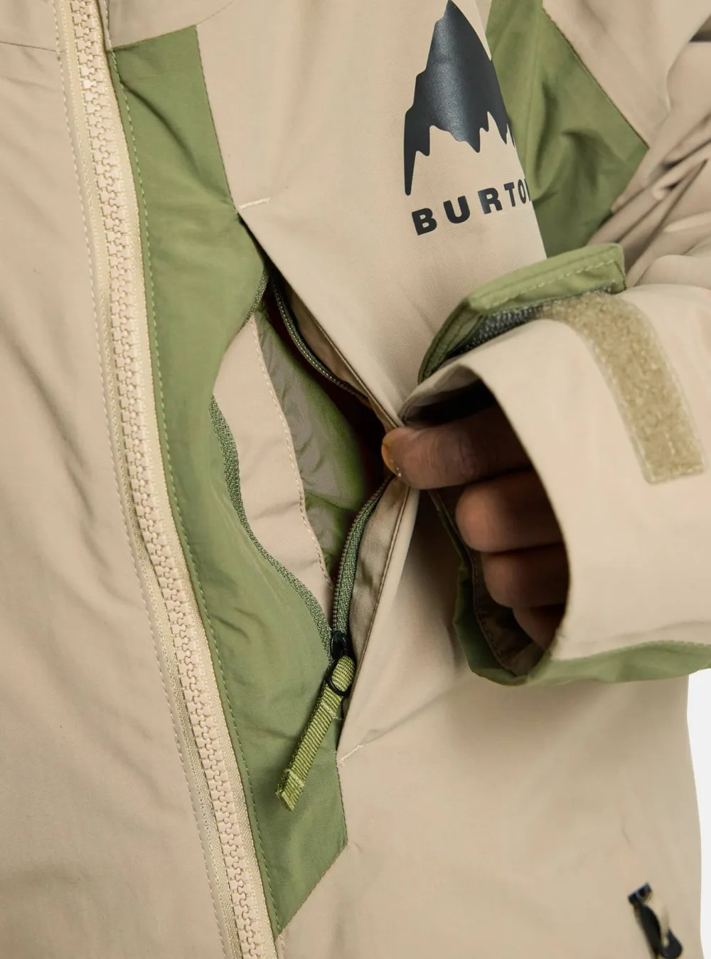 Burton Kids' Hillslope Jacket Summit Taupe/Forest Moss Hot