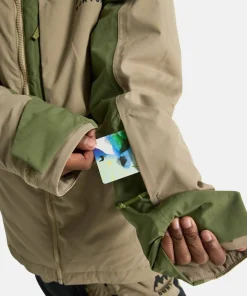 Burton Kids' Hillslope Jacket Summit Taupe/Forest Moss Hot