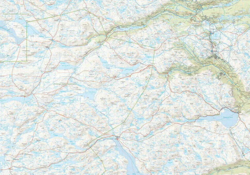 Calazo förlag Hardangervidda Øst, Rjukan & Gaustatoppen 1:50 000 Hiking map