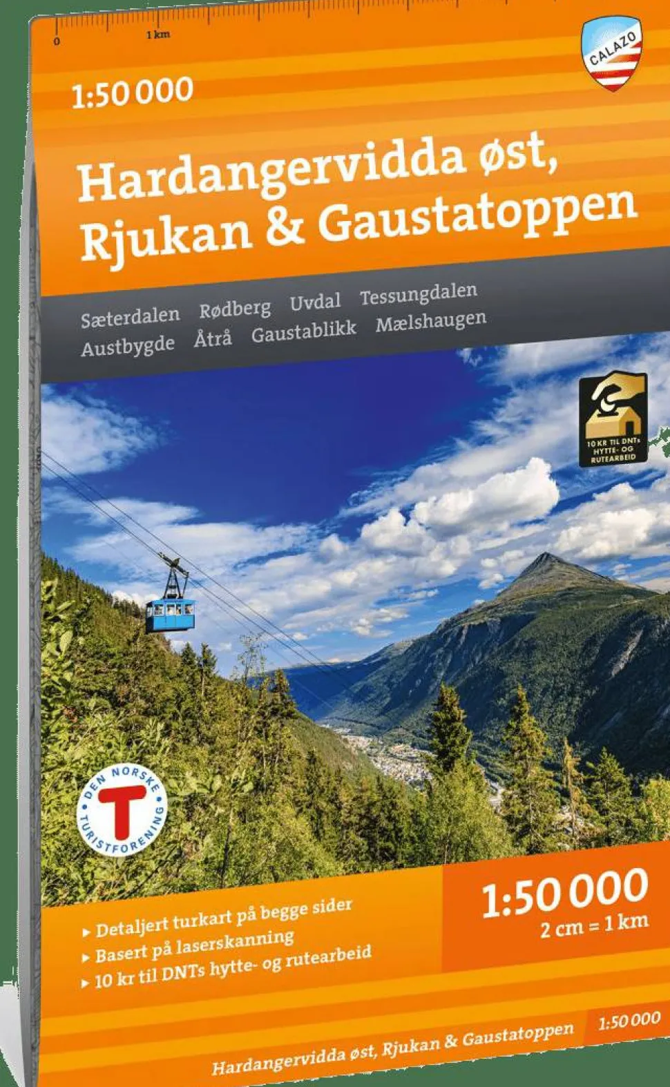 Calazo förlag Hardangervidda Øst, Rjukan & Gaustatoppen 1:50 000 Hiking map