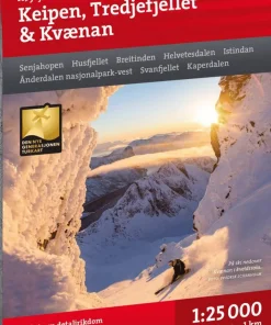 Calazo förlag Høyfjellskart Senja: Keipen, Tredjefjellet & Kvænan 1:25.000 NoColour New