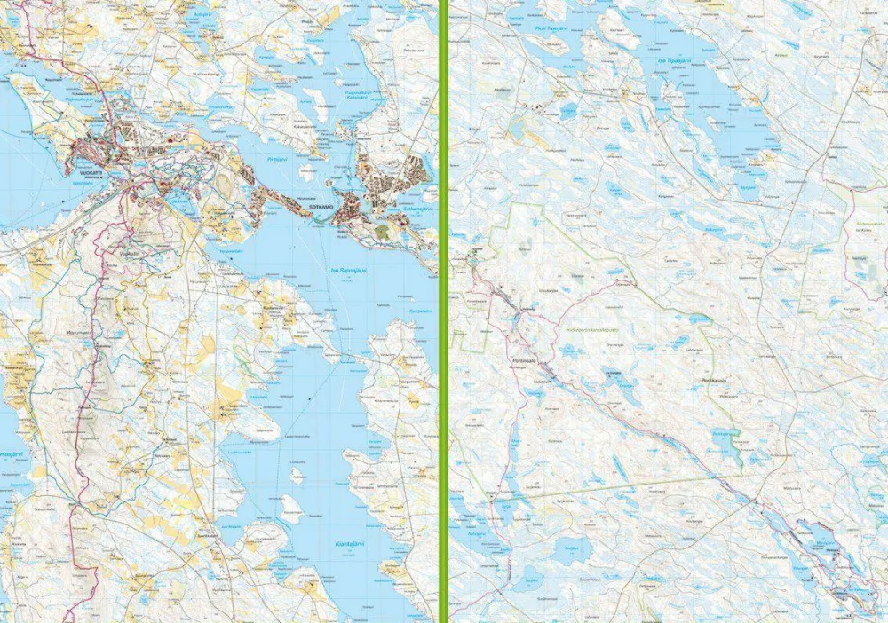 Calazo förlag Kainuu: Vuokatti, Hiidenportti & Tiilikkajärvi 1:25 000 Topographic map Online
