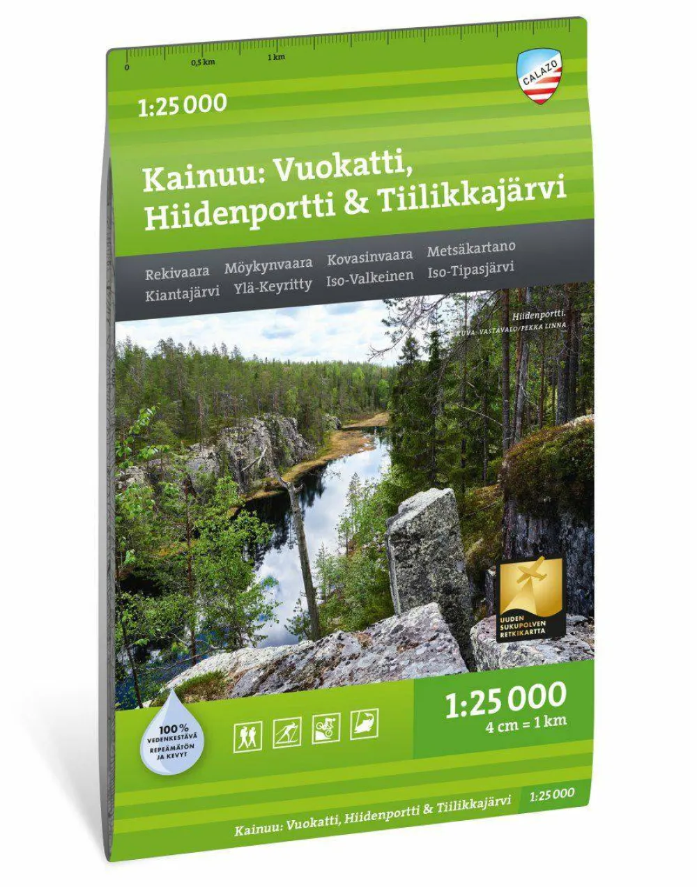 Calazo förlag Kainuu: Vuokatti, Hiidenportti & Tiilikkajärvi 1:25 000 Topographic map Online