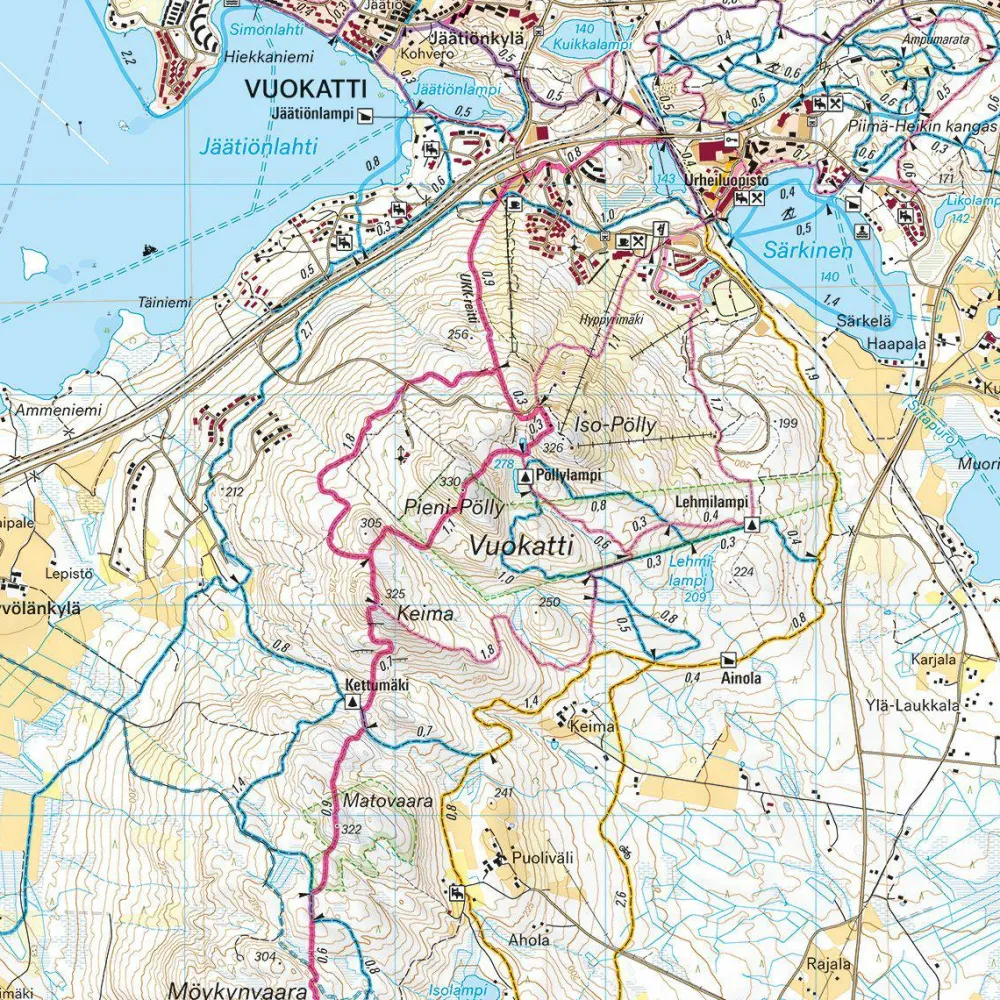 Calazo förlag Kainuu: Vuokatti, Hiidenportti & Tiilikkajärvi 1:25 000 Topographic map Online