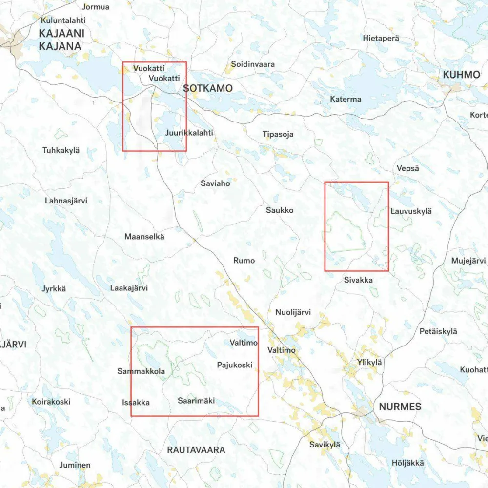 Calazo förlag Kainuu: Vuokatti, Hiidenportti & Tiilikkajärvi 1:25 000 Topographic map Online