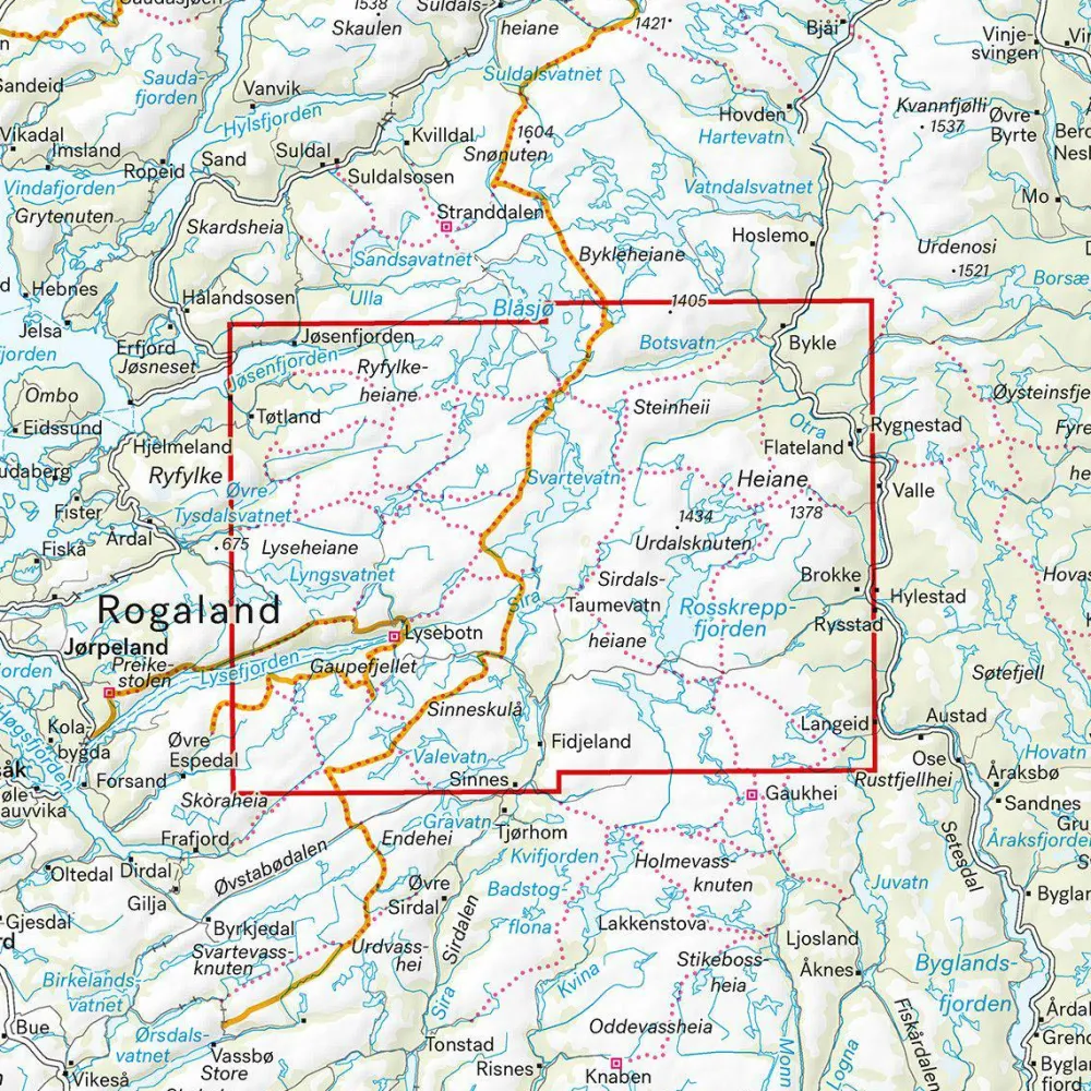 Discount Lyseheiane, Sirdalsheiane & Setesdal Vesthei Nord 1:50 000 Övrig Utrustning