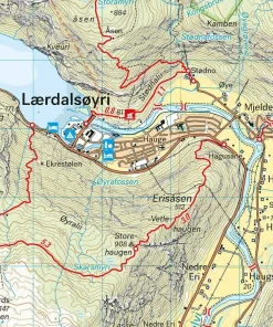 Calazo förlag Nærøyfjorden & Lærdalen 1:50 000 Hiking map Discount