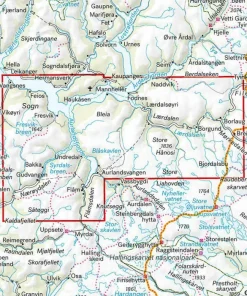 Calazo förlag Nærøyfjorden & Lærdalen 1:50 000 Hiking map Discount