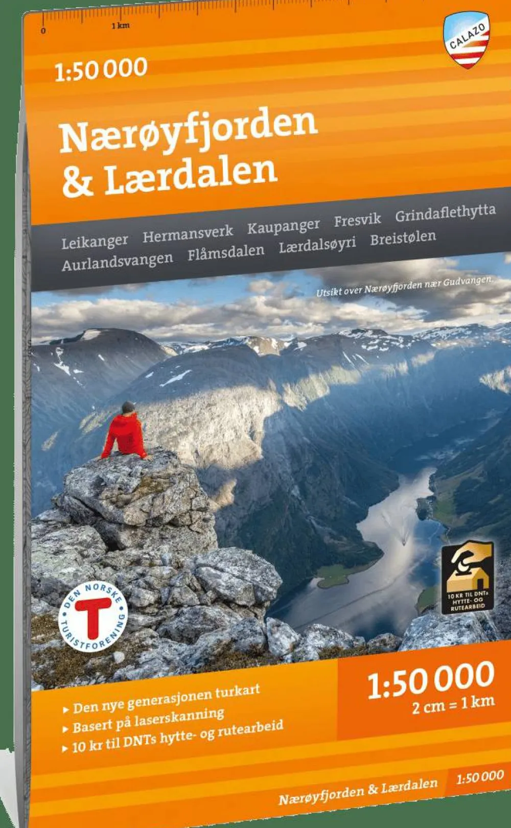 Calazo förlag Nærøyfjorden & Lærdalen 1:50 000 Hiking map Discount
