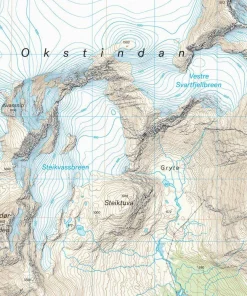 Calazo förlag Okstindan 1:25 000 Alpine map