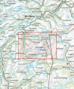 Calazo förlag Okstindan 1:25 000 Alpine map