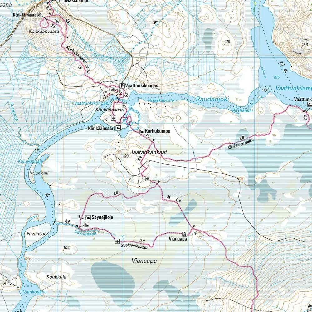 Rovaniemi: Napapiiri & Ounasvaara 1:25 000 Övrig Utrustning