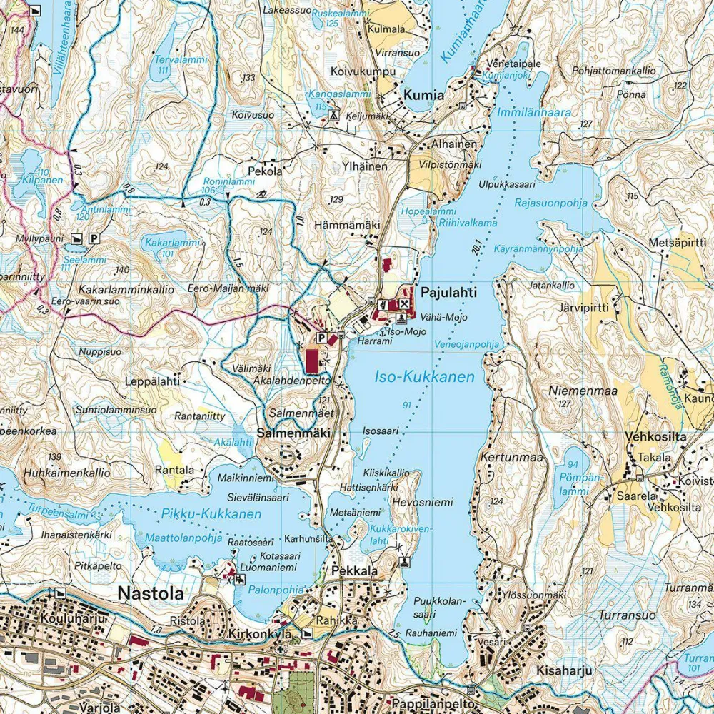 Calazo förlag Salpausselkä: Lahti & Hollola 1:25 000 Topographic map New