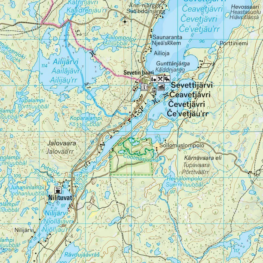 Calazo förlag Vätsäri & Kessi 1:50 000 Hiking map Outlet