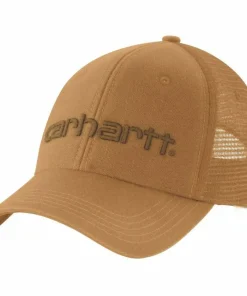 Clearance Canvas Mesh-Back Logo Graphic Cap Brown/oiled Walnut Huvudbonader Dam