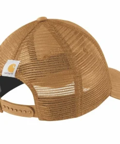 Clearance Canvas Mesh-Back Logo Graphic Cap Brown/oiled Walnut Huvudbonader Dam