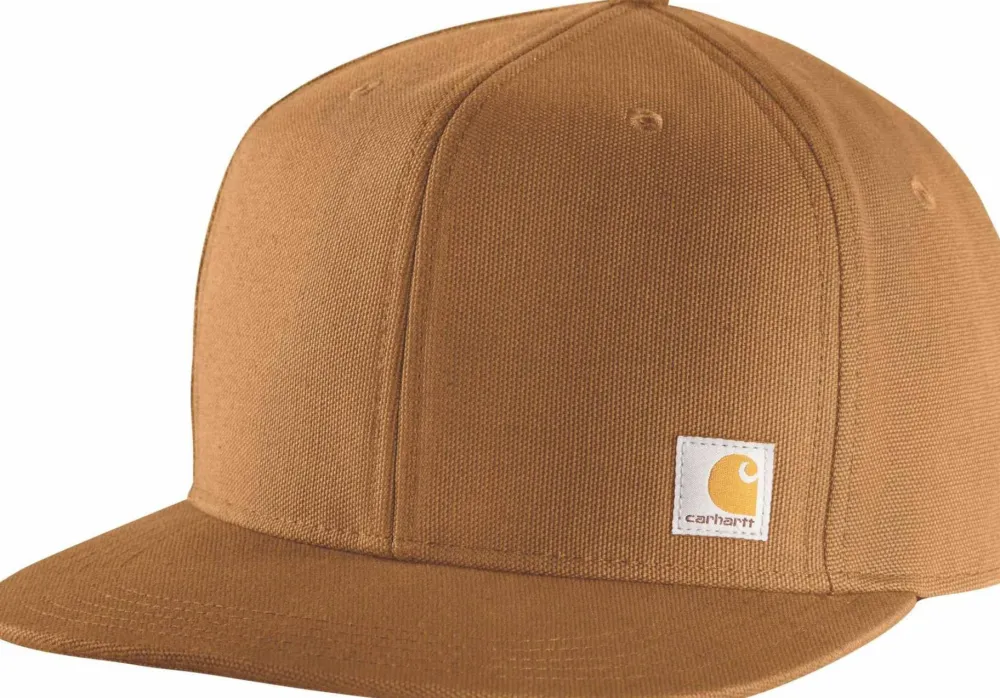 Discount Men's Firm Duck Flat Brim Cap ® Brown Huvudbonader Herr
