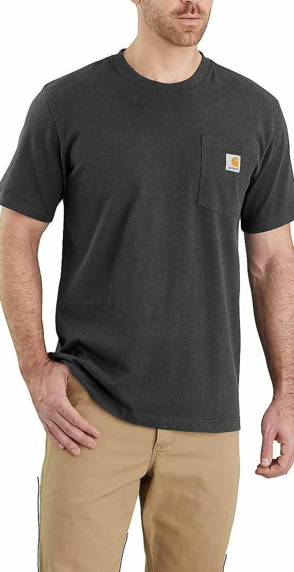 Carhartt Men's K87 Pocket Short Sleeve T-Shirt CARBON HEATHER New