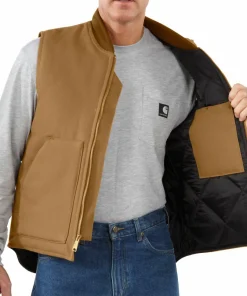 Carhartt Men's V01 Insulated Rib Collar Vest Brown