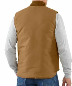 Carhartt Men's V01 Insulated Rib Collar Vest Brown