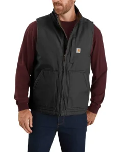 Clearance Men's Washed Duck Lined Mock Neck Vest Västar Herr