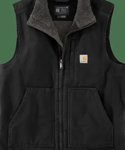 Clearance Men's Washed Duck Lined Mock Neck Vest Västar Herr