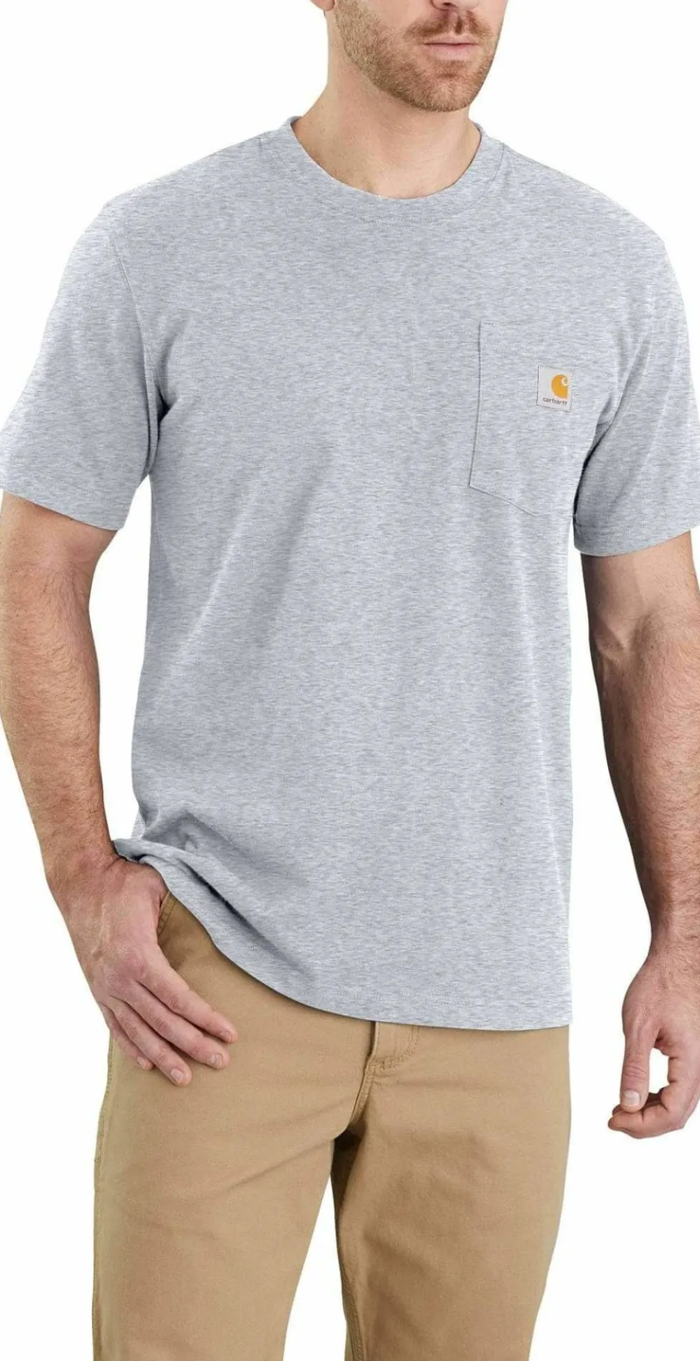 Carhartt Men's Workwear Pocket S/S T-Shirt Heather Grey Clearance