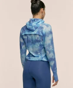 Casall Women's Breeze Printed Running Jacket Breeze Blue Shadow