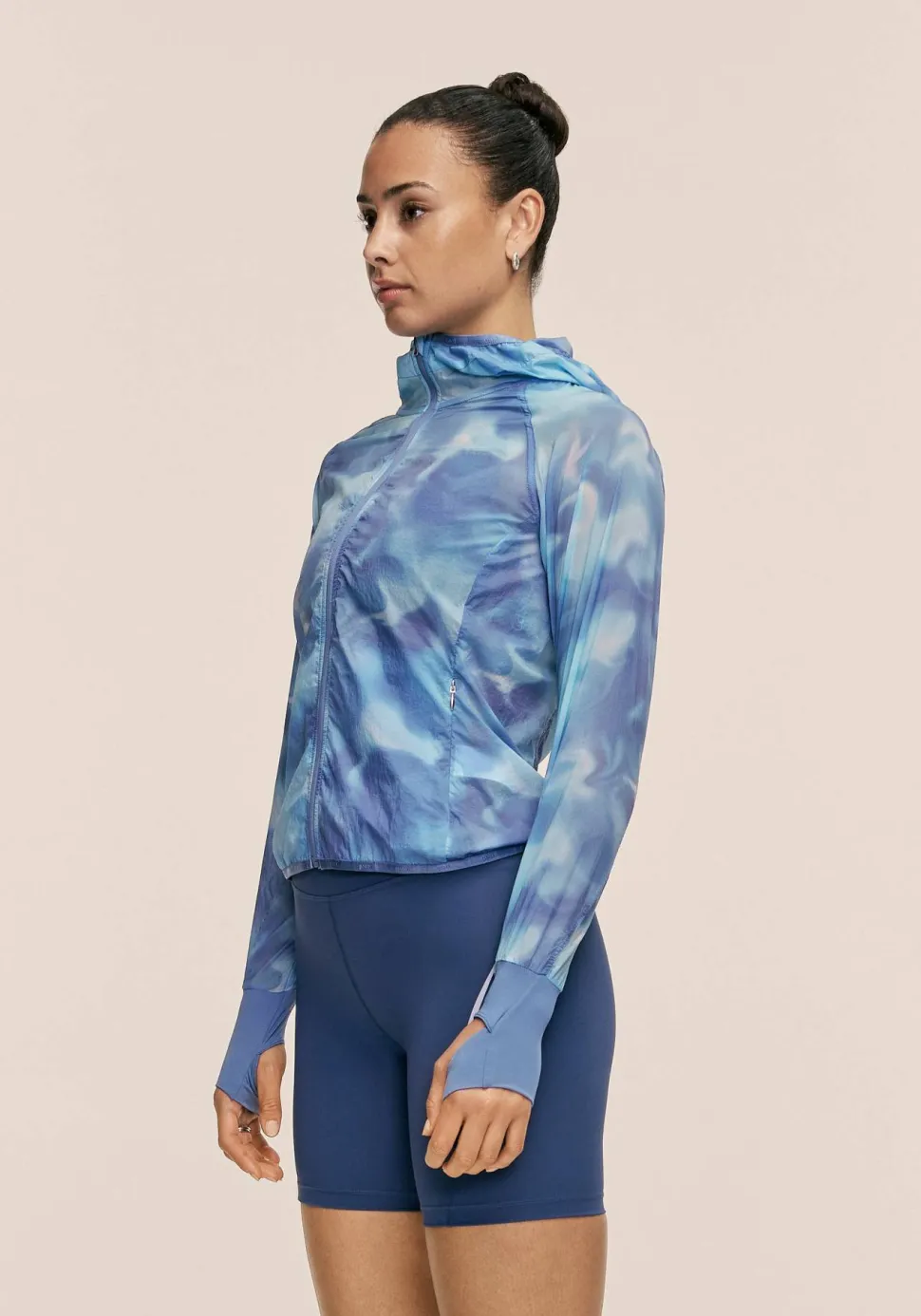 Casall Women's Breeze Printed Running Jacket Breeze Blue Shadow