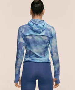 Casall Women's Breeze Printed Running Jacket Breeze Blue Shadow