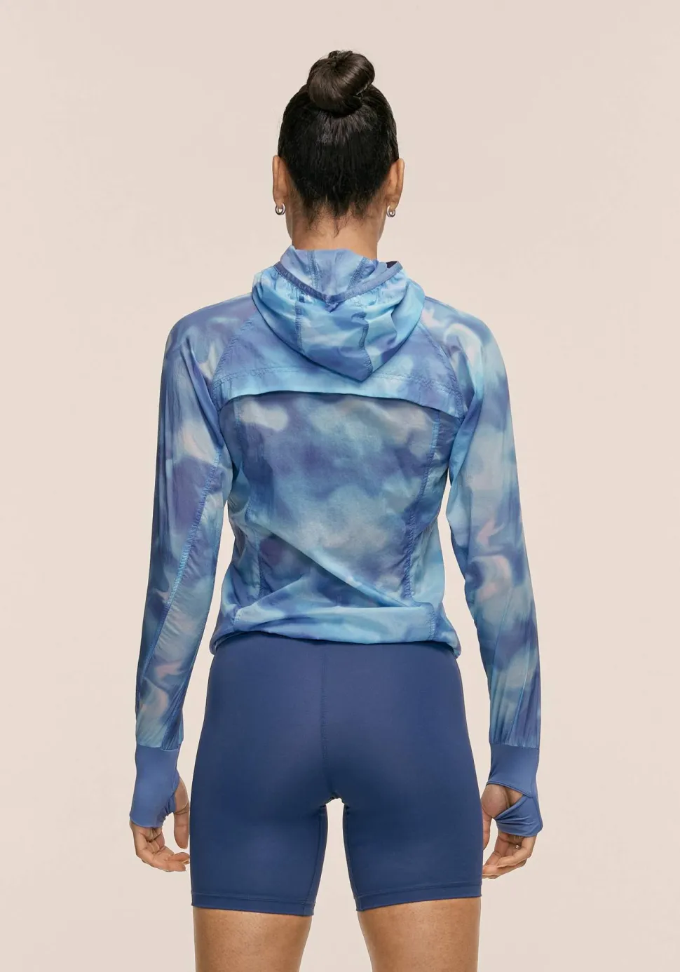 Casall Women's Breeze Printed Running Jacket Breeze Blue Shadow