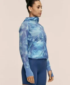 Casall Women's Breeze Printed Running Jacket Breeze Blue Shadow