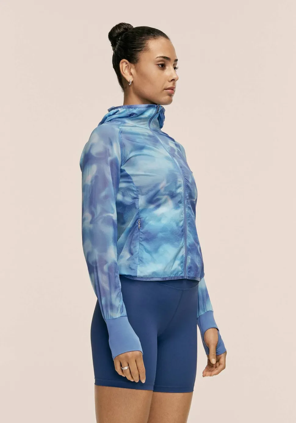 Casall Women's Breeze Printed Running Jacket Breeze Blue Shadow