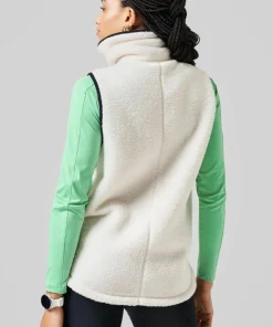 Women's High Collar Pile Vest Västar Dam