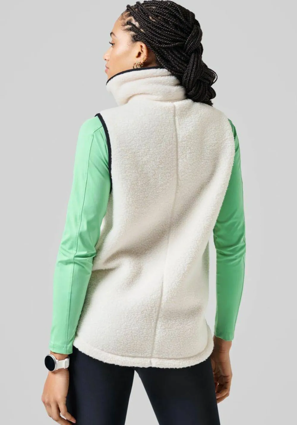 Women's High Collar Pile Vest Västar Dam