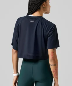 Casall Women's Laser Mesh Crop Tee Black Sale