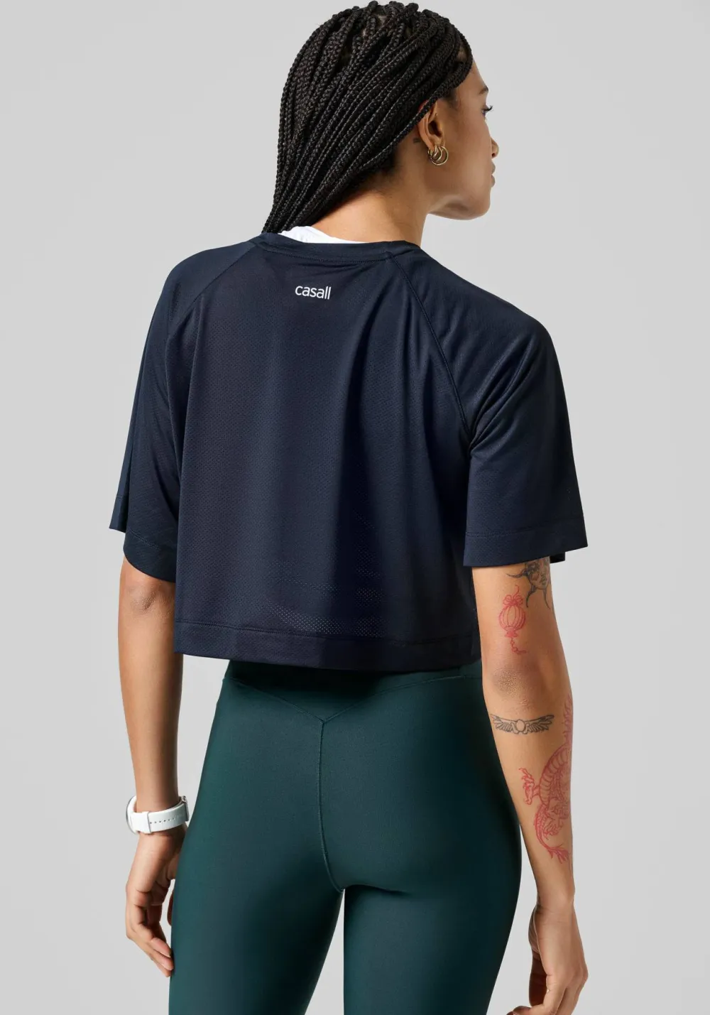 Casall Women's Laser Mesh Crop Tee Black Sale