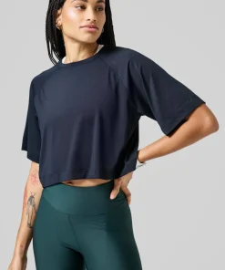 Casall Women's Laser Mesh Crop Tee Black Sale