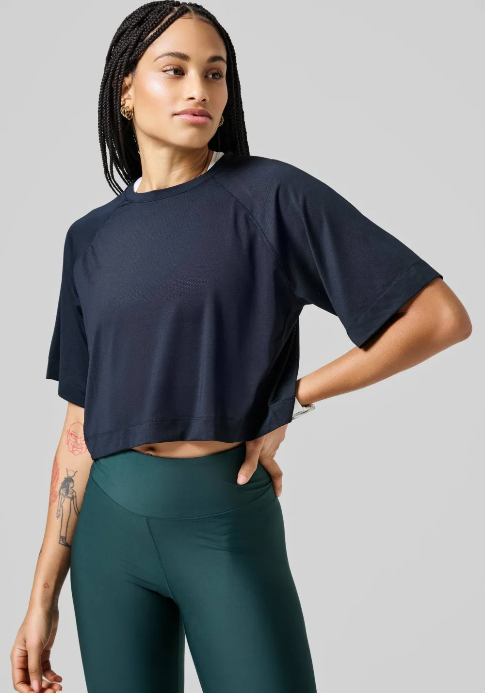 Casall Women's Laser Mesh Crop Tee Black Sale