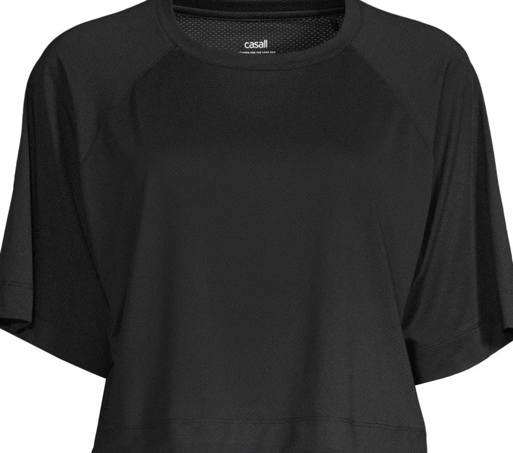 Casall Women's Laser Mesh Crop Tee Black Sale