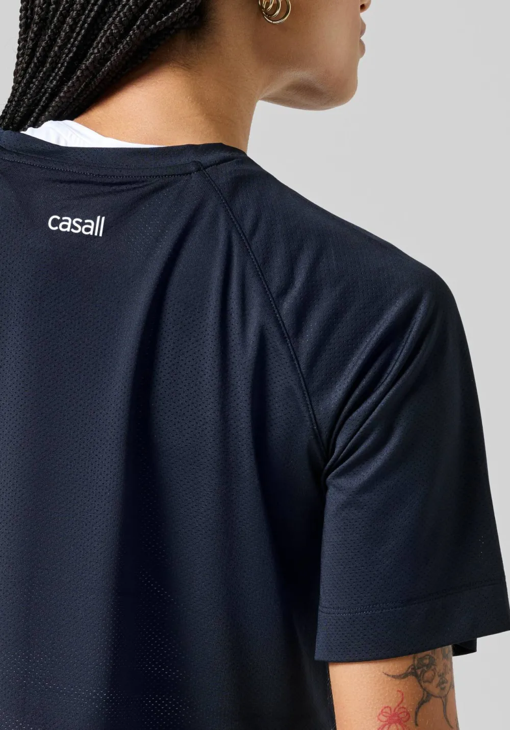 Casall Women's Laser Mesh Crop Tee Black Sale