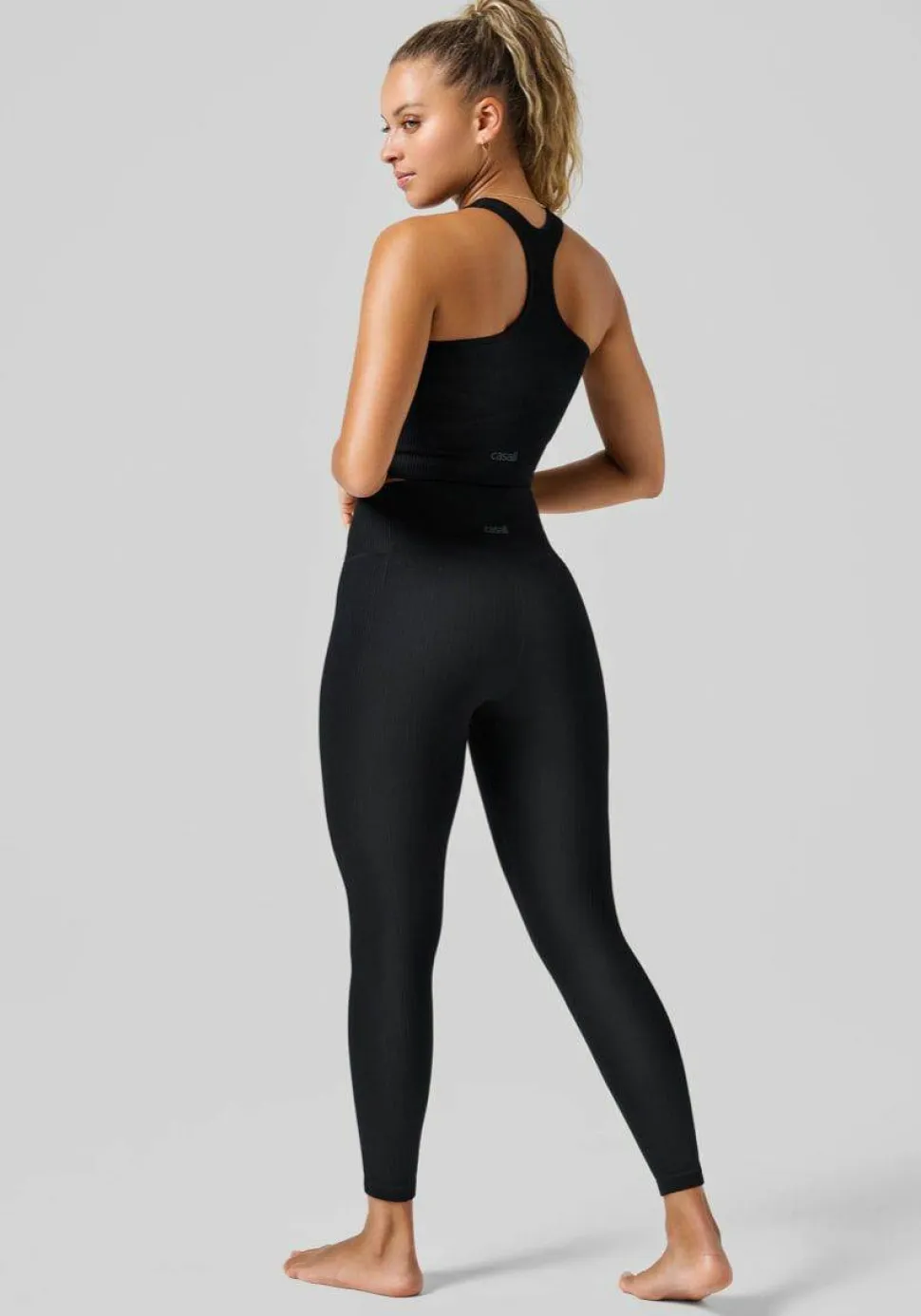 Casall Women's Multi Rib Seamless High Waist Tights Black