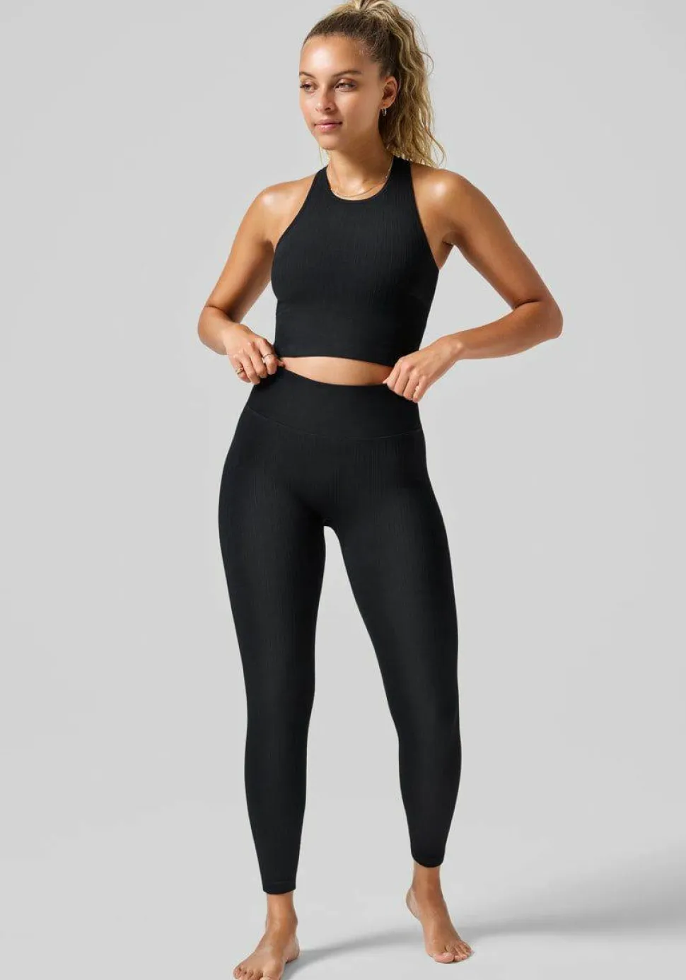 Casall Women's Multi Rib Seamless High Waist Tights Black