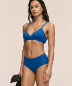 Casall Women's Overlap Bikini Top Blue Teel