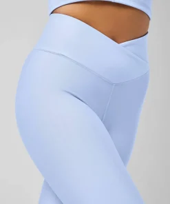 Casall Women's Overlap High Waist Tights Breeze Blue New