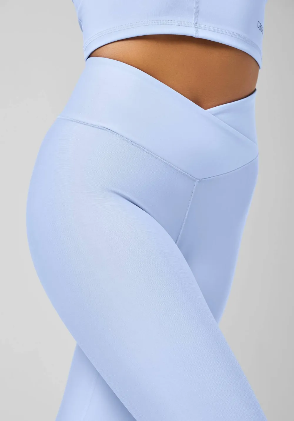 Casall Women's Overlap High Waist Tights Breeze Blue New