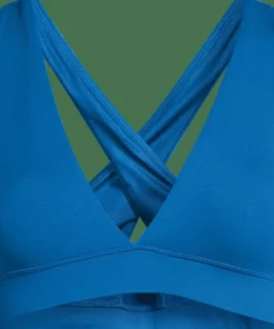 Casall Women's V-Neck Crossback Bikini Top Blue Teel